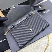  Kitlife Saint Laurent Monogram Envelope Chain Wallet Black With Gold Hardware 377828 22.5x14x4cm - 3