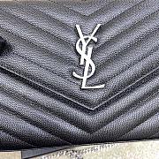 Kitlife Saint Laurent Monogram Envelope Chain Wallet Black With Silver Hardware 377828 22.5x14x4cm - 5