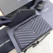 Kitlife Saint Laurent Monogram Envelope Chain Wallet Black With Black Hardware 377828 22.5x14x4cm - 3