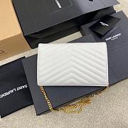 Kitlife Saint Laurent Monogram Envelope Chain Wallet White With Gold Hardware 377828 22.5x14x4cm - 6