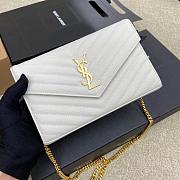 Kitlife Saint Laurent Monogram Envelope Chain Wallet White With Gold Hardware 377828 22.5x14x4cm - 1