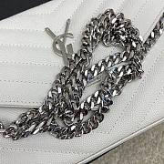 Kitlife Saint Laurent Monogram Envelope Chain Wallet White With Silver Hardware 377828 22.5x14x4cm - 5