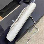 Kitlife Saint Laurent Monogram Envelope Chain Wallet White With Silver Hardware 377828 22.5x14x4cm - 4