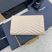 Kitlife Saint Laurent Monogram Envelope Chain Wallet Beige With Gold Hardware 377828 22.5x14x4cm - 5