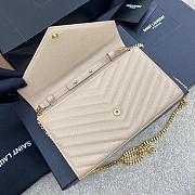 Kitlife Saint Laurent Monogram Envelope Chain Wallet Beige With Gold Hardware 377828 22.5x14x4cm - 3