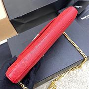 Kitlife Saint Laurent Monogram Envelope Chain Wallet Red With Gold Hardware 377828 22.5x14x4cm - 4