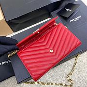 Kitlife Saint Laurent Monogram Envelope Chain Wallet Red With Gold Hardware 377828 22.5x14x4cm - 3