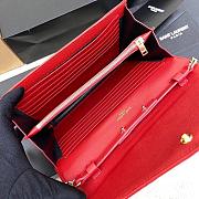Kitlife Saint Laurent Monogram Envelope Chain Wallet Red With Gold Hardware 377828 22.5x14x4cm - 2