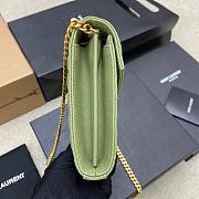 Kitlife Saint Laurent Monogram Envelope Chain Wallet Green With Gold Hardware 377828 22.5x14x4cm - 6