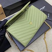 Kitlife Saint Laurent Monogram Envelope Chain Wallet Green With Gold Hardware 377828 22.5x14x4cm - 4