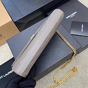 Kitlife Saint Laurent Monogram Envelope Chain Wallet Grey With Gold Hardware 377828 22.5x14x4cm - 4