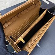 Kitlife Saint Laurent Monogram Envelope Chain Wallet Brown With Gold Hardware 377828 22.5x14x4cm - 4