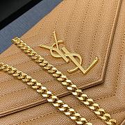 Kitlife Saint Laurent Monogram Envelope Chain Wallet Brown With Gold Hardware 377828 22.5x14x4cm - 2
