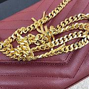 Kitlife Saint Laurent Monogram Envelope Chain Wallet Burgundy With Gold Hardware 377828 22.5x14x4cm - 6