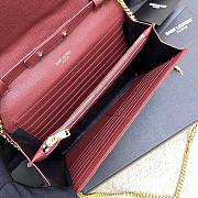 Kitlife Saint Laurent Monogram Envelope Chain Wallet Burgundy With Gold Hardware 377828 22.5x14x4cm - 5
