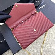 Kitlife Saint Laurent Monogram Envelope Chain Wallet Burgundy With Gold Hardware 377828 22.5x14x4cm - 4