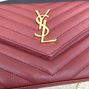 Kitlife Saint Laurent Monogram Envelope Chain Wallet Burgundy With Gold Hardware 377828 22.5x14x4cm - 3