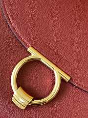 Kitlife Salvatore Ferragamo Margot Medium Red Leather Shoulder Bag 26x20x12cm - 3