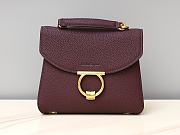 Kitlife Salvatore Ferragamo Margot Medium Burgundy Leather Shoulder Bag 26x20x12cm - 1