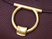 Kitlife Salvatore Ferragamo Margot Medium Burgundy Leather Shoulder Bag 26x20x12cm - 2