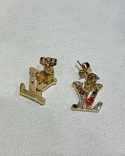 Kitlife Louis Vuitton Lady LV Colored Crystal Letter Earrings - 4