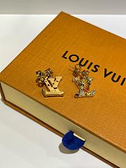 Kitlife Louis Vuitton Lady LV Colored Crystal Letter Earrings - 2