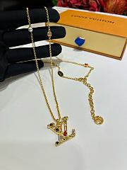 Kitlife Louis Vuitton Lady LV Colored Crystal Letter Necklace  - 1