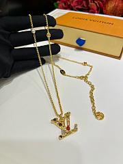 Kitlife Louis Vuitton Lady LV Colored Crystal Letter Necklace  - 6