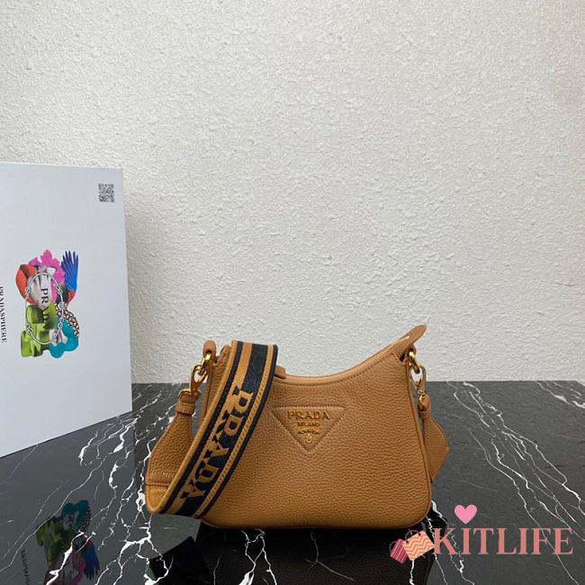 Kitlife Prada Crossbody Bag in Camel Leather 1BH193 24x18x6cm - 1