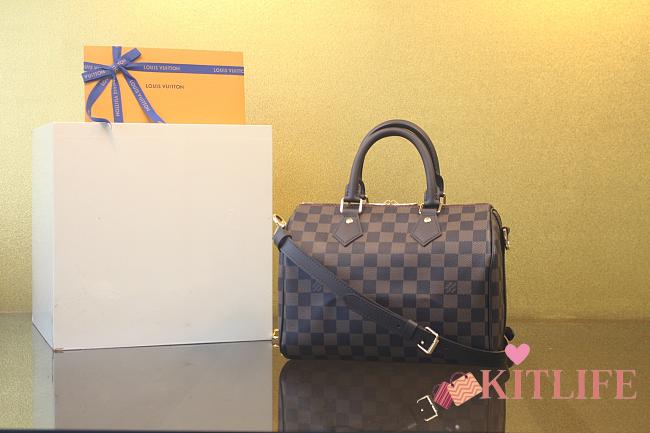 Kitlife Louis Vuitton Speedy Bandoulière 25 Bag Brown Damier Ebene Canvas N40575 25x19x15cm - 1