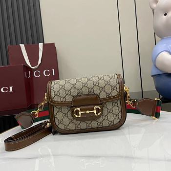 Kitlife Gucci Horsebit 1955 Mini Bag Brown Ebony 658574 20.5x14.5x5cm