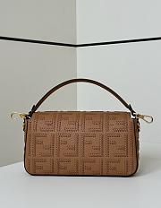 Kitlife Fendi Baguette Cappuccino-coloured Leather Bag With FF Interlacing 27x6x15cm - 4