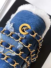 Kitlife Chanel Denim Shearling Hieroglyph Flap Blue Bag 20cm - 4