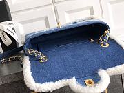 Kitlife Chanel Denim Shearling Hieroglyph Flap Blue Bag 26cm - 6