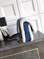 Kitlife Chanel Denim Shearling Hieroglyph Flap Blue Bag 26cm - 2