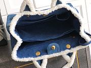 Kitlife Chanel Denim Shearling Hieroglyph Blue Tote Bag 29x40x14.5cm - 6