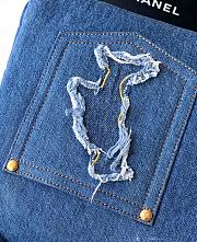 Kitlife Chanel Denim Shearling Hieroglyph Blue Tote Bag 29x40x14.5cm - 4