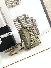 Kitlife Chanel Mini Bowling Bag Green Leather AS5572 11.5x20x8.5cm - 4