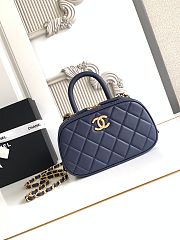 Kitlife Chanel Mini Bowling Bag Dark Blue Leather AS5572 11.5x20x8.5cm - 1
