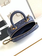Kitlife Chanel Mini Bowling Bag Dark Blue Leather AS5572 11.5x20x8.5cm - 4