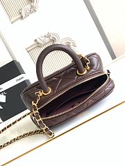 Kitlife Chanel Mini Bowling Bag Dark Brown Leather AS5572 11.5x20x8.5cm - 6