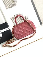 Kitlife Chanel Mini Bowling Bag Red Velvet AS5572 11.5x20x8.5cm - 4