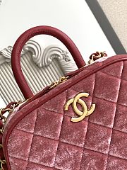 Kitlife Chanel Mini Bowling Bag Red Velvet AS5572 11.5x20x8.5cm - 2