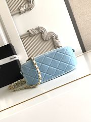 Kitlife Chanel Mini Bowling Bag Blue Velvet AS5572 11.5x20x8.5cm - 5