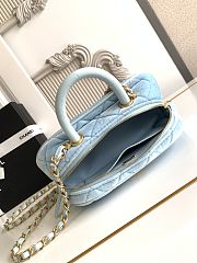 Kitlife Chanel Mini Bowling Bag Blue Velvet AS5572 11.5x20x8.5cm - 4