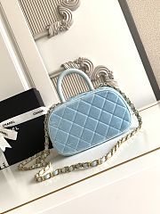 Kitlife Chanel Mini Bowling Bag Blue Velvet AS5572 11.5x20x8.5cm - 3