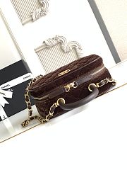 Kitlife Chanel Mini Bowling Bag Dark Brown Velvet AS5572 11.5x20x8.5cm - 3