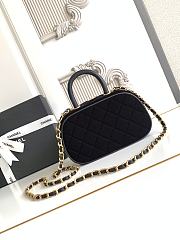 Kitlife Chanel Mini Bowling Bag Black Velvet AS5572 11.5x20x8.5cm - 5