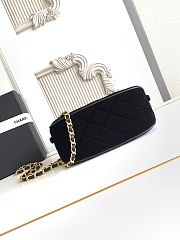 Kitlife Chanel Mini Bowling Bag Black Velvet AS5572 11.5x20x8.5cm - 3