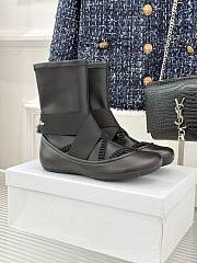 Kitlife Dior 25WF Lettered Cross Elastic Band Ballet Stretch Ankle Boots Black  - 1